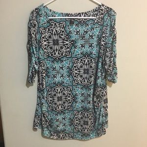 Alfani blue and black blouse 2X